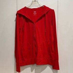 Uniqlo Airism Women's Bright Red Zip up Hoodie